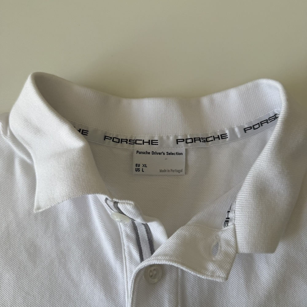 Porsche Driver's Selection White Polo Shirt – Embroidered‎ Crest – US L